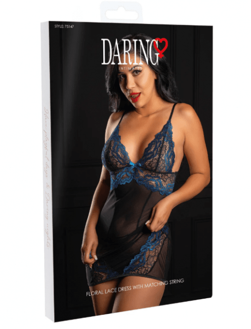 Floral lace dress with string