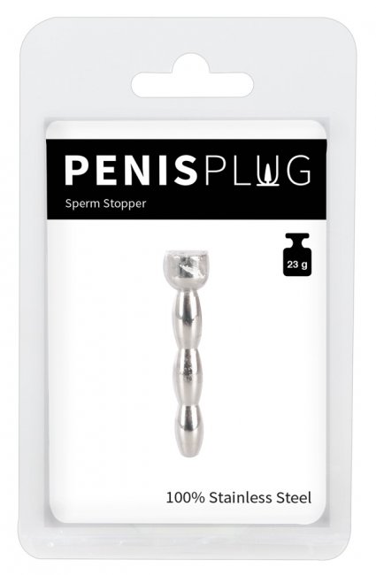Penisplugg tillverkad av 100% rostfritt stål. Enkel användning. Svart döskalle i botten. Vågig design för extra stimulans.