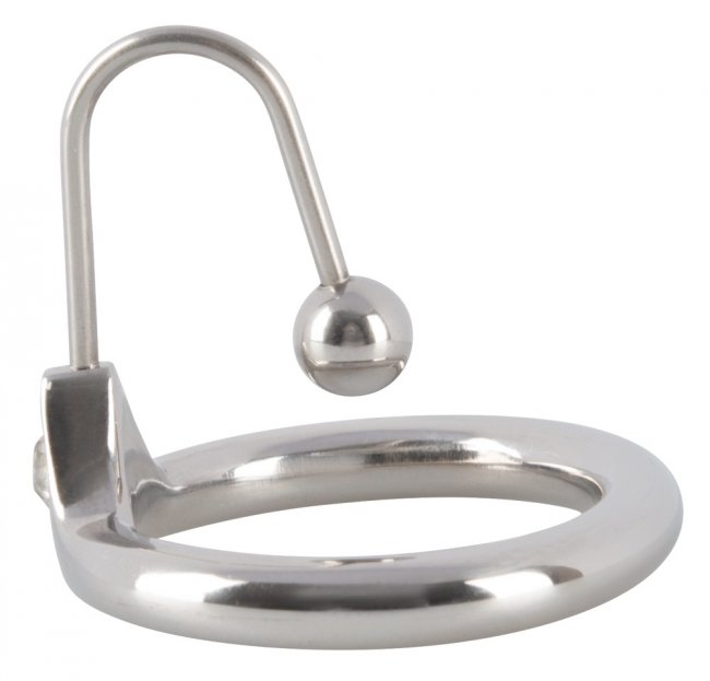 Dilator med en glans ring. Dämpar ejakulation för orgasm kontroll. Tillverkad av 100% rostfritt stål. Handsfree användning.