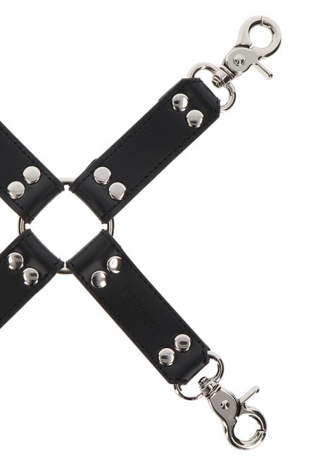 Högkvalitativ hogtie tillverkad av slitstarkt veganskt PU-läder och nickelfri metall. Enkel att använda. Ger full kontroll.