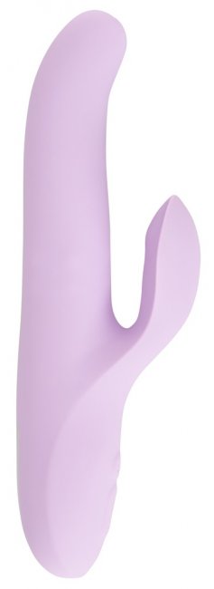 Uppladdningsbar rabbit med två separat styrda vibratorer. Roterande kulor. Thrusting funktion. Högkvalitativ och flexibel siliko