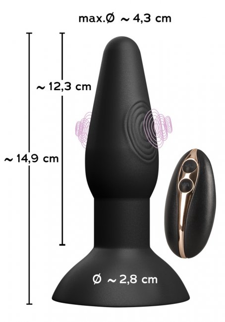 Uppladdningsbar analvibrator tillverkad av silikon. 7 vibrationer och 3 pulserande funktioner. Uppladdningsbar och vattentät.
