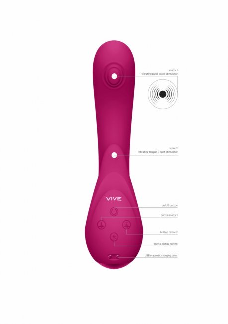 Uppladdningsbar vibrator. 3 motorer med 10 funktioner var. Vattentät. Högkvalitativ silikon. Tyst. Pulse wave funktion.