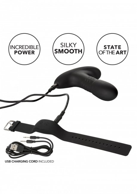 Svart analplugg tillverkad av silikon. Helt vattentät vibrator utrustad med 12 intensiva funktioner. Uppladdningsbar och skön