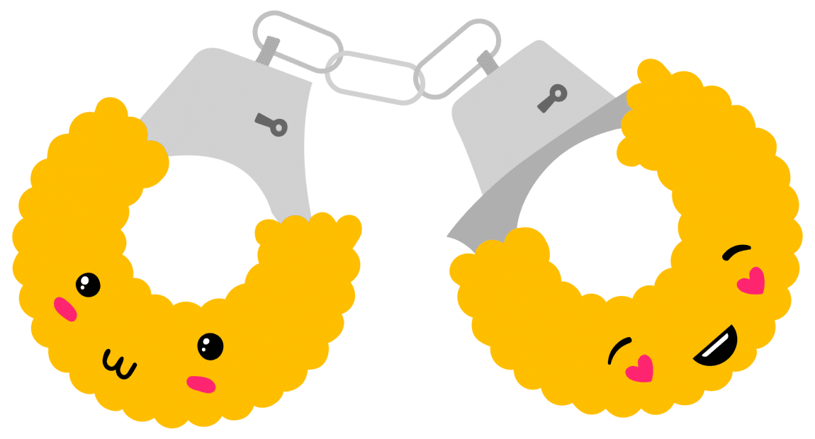 Vuxenkul Handcuffs-maskot